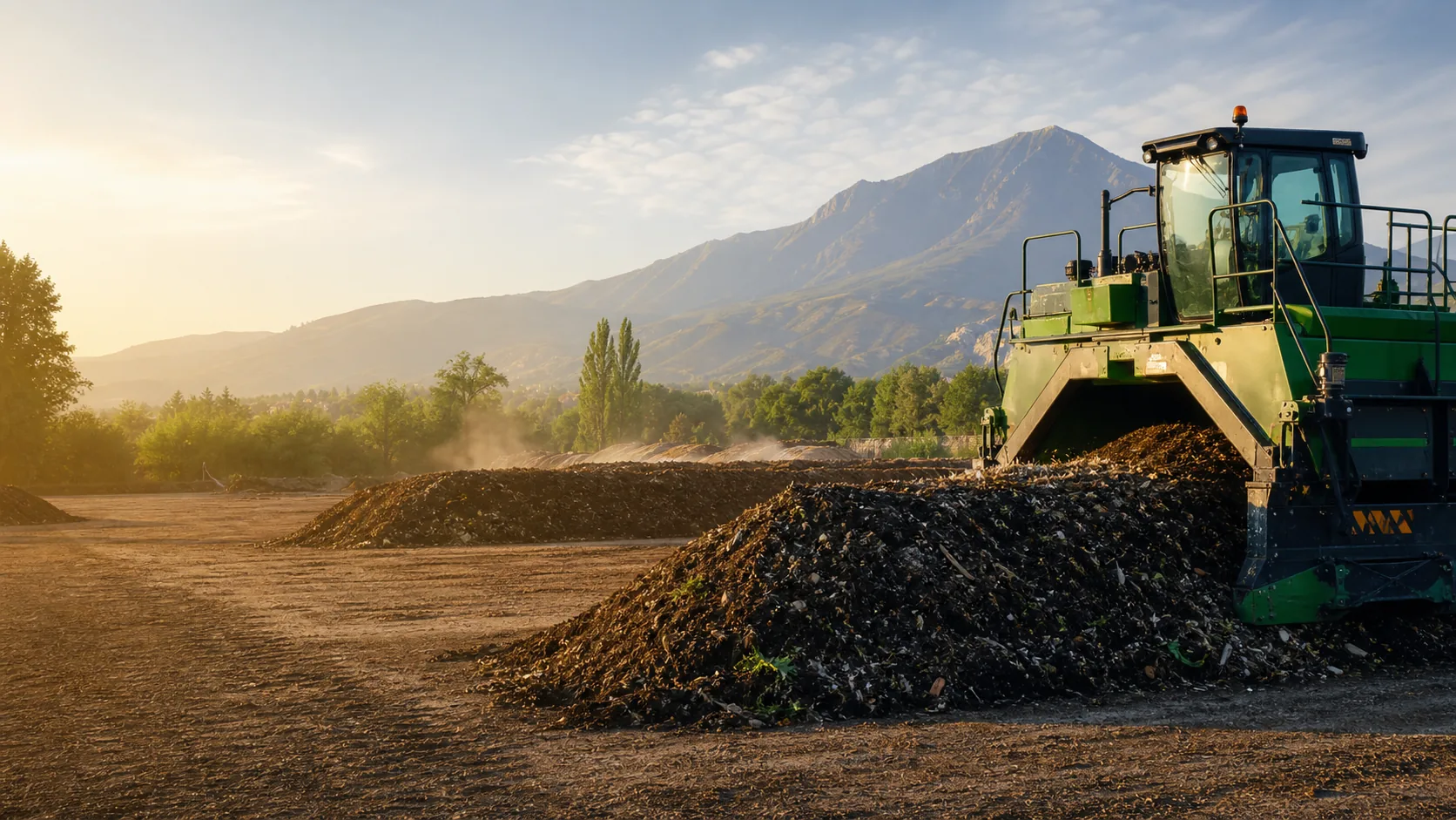 Materia orgánica en proceso de valorización agrícola